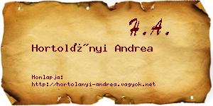 Hortolányi Andrea névjegykártya
