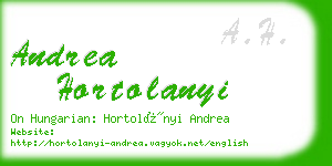 andrea hortolanyi business card